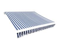Tela de repuesto para parasol, toldo resistente para balcón, patio, terraza, jardín, azul y blanco, 500 x 300 cm, resistente a los rayos UV, impermeable