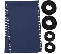 Tela de repuesto para silla con kit de cuerda elástica, paño de reparación de 160 x 43 cm con cordón de repuesto para sillas reclinables, tumbonas de patio, eslinga de playa, azul, herramientas de ja