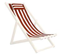 Tela de repuesto para silla de patio, tela de repuesto para silla plegable de 45 x 17 con funda de almohada, eslinga de patio con rayas azules y blancas para el hogar, playa, balcón, rojo y blanco