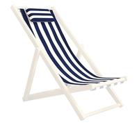 Tela de repuesto para silla de patio, tela de repuesto para silla plegable de 45 x 17 con funda de almohada, eslinga de patio con rayas azules y blancas para el hogar, playa, balcón, azul y blanco