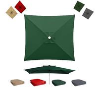 Tela De Repuesto para Sombrilla De Patio, Grande Cuadrada Tela De Repuesto Para Sombrilla, Protección UV Toldo De Recambio Para Exterior(Dark green,2x2m/6.5x6.5ft)