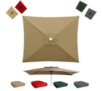 Tela De Repuesto para Sombrilla De Patio, Grande Cuadrada Tela De Repuesto Para Sombrilla, Protección UV Toldo De Recambio Para Exterior(Khaki,2x2m/6.5x6.5ft)