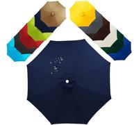 Tela de Repuesto para Sombrilla, Impermeable Protección UV, 200-350cm 6/8 Varillas Tela de Repuesto para Sombrilla de Jardín,Marina de guerra,8 costillas: 2,5 m/8,2 pies