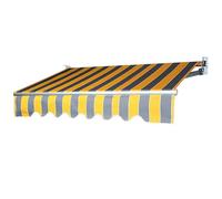 Tela De Repuesto Para Toldo De Jardín, Lona Recambio De Terraza y Balcón Exterior, Vela De Sombra 4x3.5m Cubierta (Yellow Gray, 3.5x3m/12x10ft)