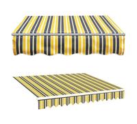 Tela De Repuesto para Toldo De Lona 4x3.5m - Recambio De Lona para Jardín, Patio, Terraza, Balcón Exterior, Vela De Sombra (Yellow Stripe, 3x2.5m/10x8ft)