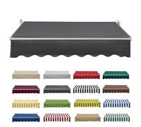 Tela de Repuesto para Toldo de Patio, Lona Impermeable 380g/m² con Protección UV (Solo Tela), Ancho de 2 a 6 Metros, Techo de Recambio para Terraza, Balcón, Hostelería(Gris oscuro,450x350cm)