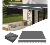 Tela de Repuesto para Toldo de Patio Retráctil de 300 X 250, Lona de Repuesto de Poliéster Resistente Al Agua para Toldos, Cubierta de Toldo para Terraza, Balcón, Tien(Size:3.5x2.5m,Color:Gris oscuro)