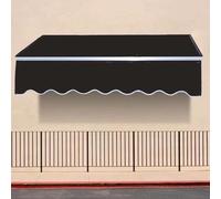 Tela de Repuesto para Toldo de Puertas de Mercado,Dosel Lona Recambio (Black,300 x 150cm)