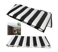 Tela de Repuesto para Toldo de Terraza Retráctil (sin Marco) Cubierta de Toldo para Sombrilla de Tela 100% Poliéster de 280g Dosel Impermeable para Patio Al A(Size:2.5x2m,Color:Rayas Blancas Negras)