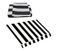 Tela De Repuesto Para Toldo, Lona Recambio Para Toldo Jardín Patio Terraza Balcón Exterior, Toldo De Lona 4x3.5m Cubierta Del Toldo, Vela De Sombra Recambio De Tela Lona(Black Stripe,3.5x2m/12x6.5ft)