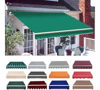 Tela de Repuesto para Toldo Parte Superior Dosel,Poliéster de Alta Densidad 320 g/m²,Repuesto de Tela para toldo Manual, retráctil,Anti-UV y Impermeable,Verde,4x3m