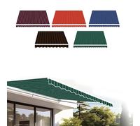Tela de repuesto para toldos retráctiles de 1,5 m a 2,5 m, color verde, 250 x 210 cm, cubierta de toldo para exteriores, para patios, balcones y jardines