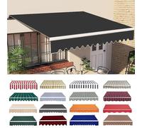 Tela de repuesto retráctil 100 % impermeable para patio, 280 g, poliéster, para puertas, diciembre (tamaño: 4 x 3 m, color: F)