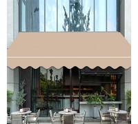 Tela de repuesto retráctil para toldo - 12.5 x 6.6 pies de lona manual para patio - KhakiCanopy cubierta superior para uso en jardín al aire libre y resistente a la intemperie