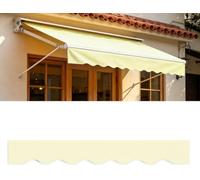 Tela de Repuesto Toldo Cenefa Impermeable Borde Ondulado Jardín Terraza | Protección UV; válida para balcón, patio, ventana; sin estructura, fácil colocación y ligera.(Yellow,13ft)