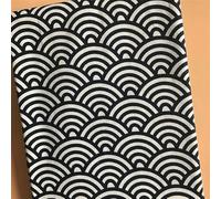 Tela de retazos de algodón y lino, tela de lino y algodón con estampado ondulado para manualidades hechas a mano, Material textil para el hogar, tela acolchada de costura