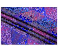 tela de satén, Jacquard de 145 cm de ancho vendido por metro for ropa, bolsos hechos a mano, cojines, cheongsam(Royal Blue)