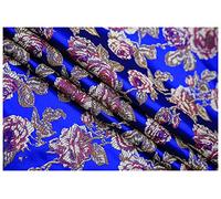 tela de satén, Peonía Jacquard 75x100cm de ancho Vendida por Metro for Ropa Bolsos Hechos a Mano Cojín Cheongsam(Royal Blue)