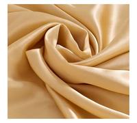 Tela de satén Tela de seda 100% morera, 19 momme, teñida lisa, súper, ideal for bodas, vestidos, ropa cama, etc(Champagne,1 meter)
