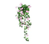 Tela de seda hilada con flores de imitación de flores de la mañana que se desvanecen flores al aire libre, petunias, flores realistas para exteriores (1 ramo de 32) 90 cm, altar de Navidad (C, talla