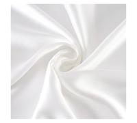 Tela de seda morera, 25 mm ancho, 280 cm, 100% lisa, teñida, gran peso, ideal for hacer tú mismo, for ropa cama, bufandas y vestidos(7-White,1 meter)