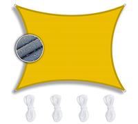 Tela de sombra amarilla fluorescente de 4 x 8 m, 90 % de protección UV, impermeable, resistente al viento, perfecta para piscina, patio, jardín y uso al aire libre