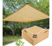 Tela de sombra beige para plantas, 90 % de protección UV, 4 x 5 m y 4 x 6 m, lona transpirable con ojales, ideal para protección solar y crecimiento de plantas