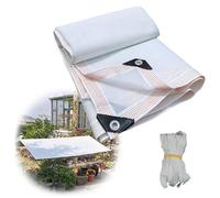 Tela de sombra blanca transpirable con ojales, 60 % de protección UV para jardín e invernadero, lona de malla para exteriores, varios tamaños, 5 x 20 pies a 40 x 45 pies para una protección solar