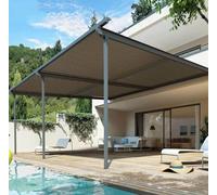 Tela de sombra de 1,2 x 1,2 m, impermeable, protección UV, 90-95% de bloqueo del calor, resistente al viento, red de jardín, transpirable, cubierta para pérgola, sin taladro, color marrón, 5 x 7 m