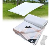 Tela de sombra para exteriores, 60 % blanca, con ojales, para jardín, invernadero, patio, disponible en tamaños 1 x 8 m, 3 x 6 m, 3 x 1, 5 x 10 m, 8 x 19 m, 7 x 7 m, 2 x 14 m