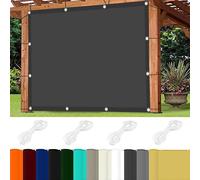 Tela de sombra rectangular de 1,6 x 8,5 m, 98 % de poliéster, protección UV, con ojales y cordones para pérgola, patio, jardín, gris oscuro