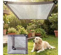 Tela de sombreo Reflectante Coche Termo-Reflectante 95% Red de Protección Solar Anti-UV de Aluminio 6.1x10.4M Malla de sombreo Aluminet - Ojales de Aluminio - para Perro Camping Caravana Huerto