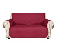 Tela de Tapa del sofá Resistente al Agua y Manchas+Correas fijas de Alta Elasticidad, Capa de Capa Acolchada Gruesa y Resistente al Desgaste, Bolsa de Almacenamiento Lateral para Burgundy singleseat