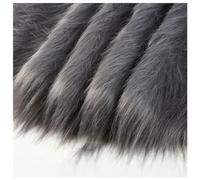 Tela de Tapicería de Piel Sintética Suave y Liso Tela de Peluche Artificial 12cm Pelo Largo Long Faux Fur Fabric Tela de Felpa para Disfraces de Halloween Cosplay Moda Decoración 50x180cm(Color:Dark G