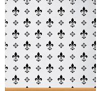 Tela de tapicería retro Fleur De Lis de The Yard, tela de tapicería vintage monocromática abstracta de lirio floral para sillas, tela impermeable de estilo exótico, 1 yarda, largo 92 x ancho 150 cm,