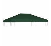 Tela de techo de carpa 4 x 3 m verde, 310 g/m², poliéster con revestimiento de PVC resistente al agua, esquinas reforzadas y cierres autoadherentes para una instalación sencilla,