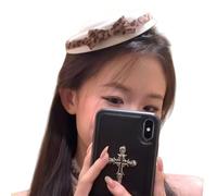 Tela De Tela Con Estampado De Animales Sombrero Decorativo Con Lazo Pinza Para Pasadores Tocados Para Mujer Accesorio Elegante Para La Cabeza Abrazadera Para Cabello Con Temperamento