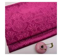 NAKAN Tela de Terciopelo con Estampado de Flores por Metro Tela de Terciopelo Decorativa Floral de 145cm Ancho para Muebles Tapicería, Manualidades, Cortinas, Decoración del Hogar(Color:Rojo Rosado)