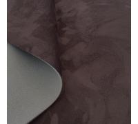 Tela de Terciopelo marrón oscura foamizada tipo Alcántara/Ante con gran elasticidad para tapizar. Grosor: 3,5 mm (1 metro x 145 cm)