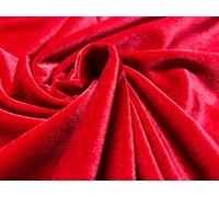 Tela de terciopelo suave y elástico de terciopelo - Decoración del hogar, cortinas, tapicería, vestido - 165 cm de ancho (rojo, 1 metro)
