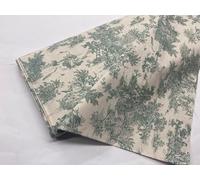 Tela de Toile de Jouy, Popelina de Algodón 100%, Tela de Decoración y Labores, 1 Metro x 150 cms (VERDE)