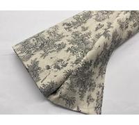 Tela de toile de jouy, telas de popelina de algodón 100%, telas de decoración, telas de labores, telas por metros, 1 metro x 150 cms (NEGRO)