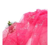 Tela de tul de 160 cm x 1 m, tela decorativa de tul con pequeñas lentejuelas, tela decorativa de tul para bodas, fiestas, banquetes, decoración, artesanía, boda, decoración de mesa, regalo, color rosa