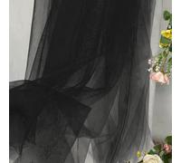 Tela de tul de organza negra - 3 m x 160 cm, tela de tul por metro, para manualidades, mesa, fiesta, arco, boda, decoración, falda de tul, velo