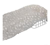 Tela de tul, malla transparente de 132 cm de ancho con lentejuelas bordadas en flor de ciruelo 3D para manualidades, bodas, muñecas, regalos hechos a mano (beige)