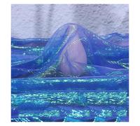 Tela de tul suave, Pleated Textured Fabric Multicolor 140cm x 100cm Sold By The Meter(Blue)