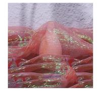 Tela de tul suave, Pleated Textured Fabric Multicolor 140cm x 100cm Sold By The Meter(Red)