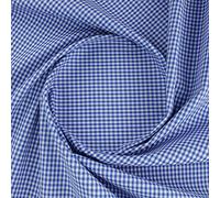 TELA DE VICHY DE CUADROS PEQUEÑOS DE ANCHO 160 cm POR METRO (AZUL, 1 METRO)