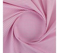 TELA DE VICHY DE CUADROS PEQUEÑOS DE ANCHO 160 cm POR METRO (ROSA, 1 METRO)