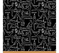 Tela de yoga de The Yard, tela de tapicería de chakra, yoga, ejercicio, garabatos, para sillas, sofá, tela espiritual Zen al aire libre, impermeable, tela de 2 yardas, (largo x ancho x ancho), color